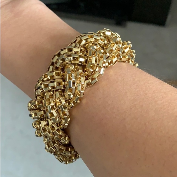 Gold tone braided bracelet - excellent condition - Picture 2 of 2
